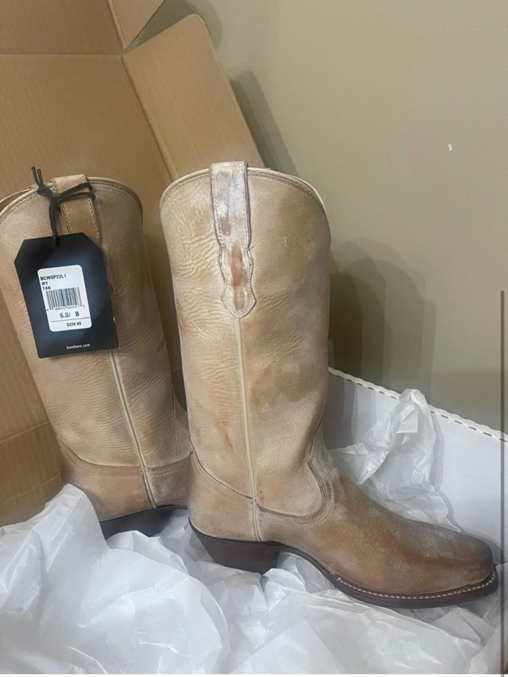 CLEO + WOLF Tan Leather Western Heeled Boot - Picture 2 of 2